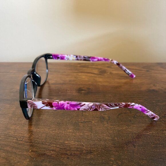 Foster Grant Multicolor Floral Pattern Round Eyelgass Frames Only 50-20-141 mm - Picture 7 of 9